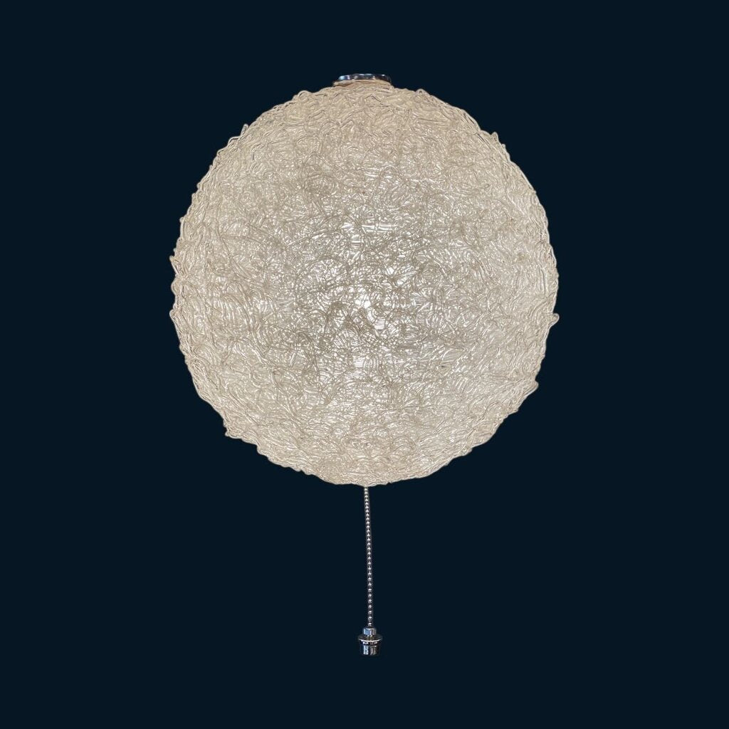 Vintage Spun Lucite Hanging Swag Lamp