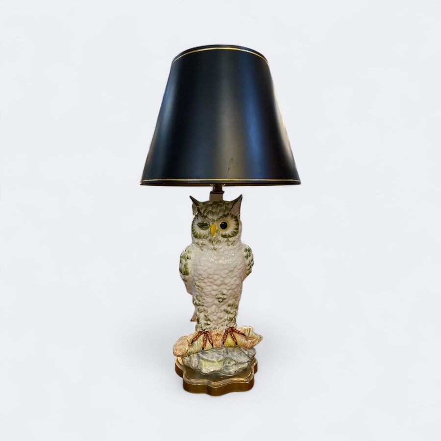 Vintage Ceramic Owl Lamp