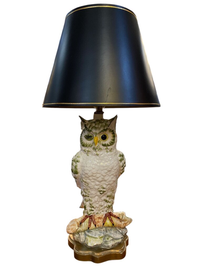 Vintage Ceramic Owl Lamp