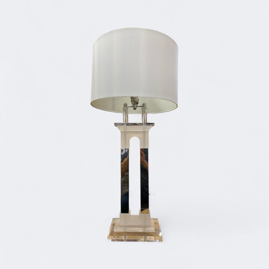 Lucite and Chrome Table Lamp