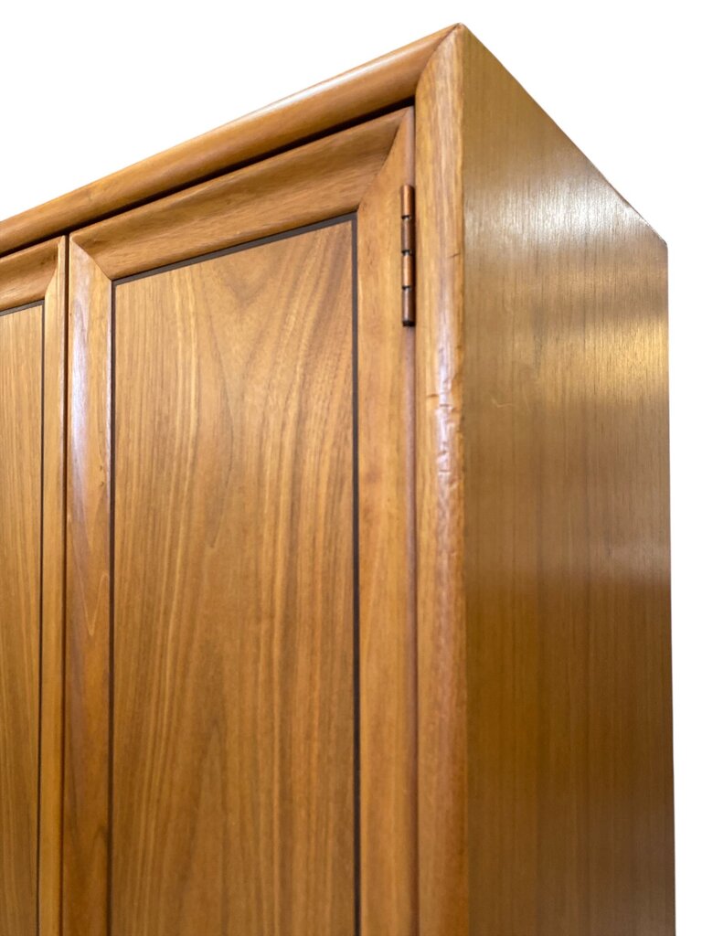 Drexel Walnut Declaration Entry Chest/Console with Hidden Set of Drawers - SUPER NICE