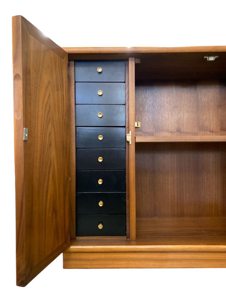 Drexel Walnut Declaration Entry Chest/Console with Hidden Set of Drawers - SUPER NICE