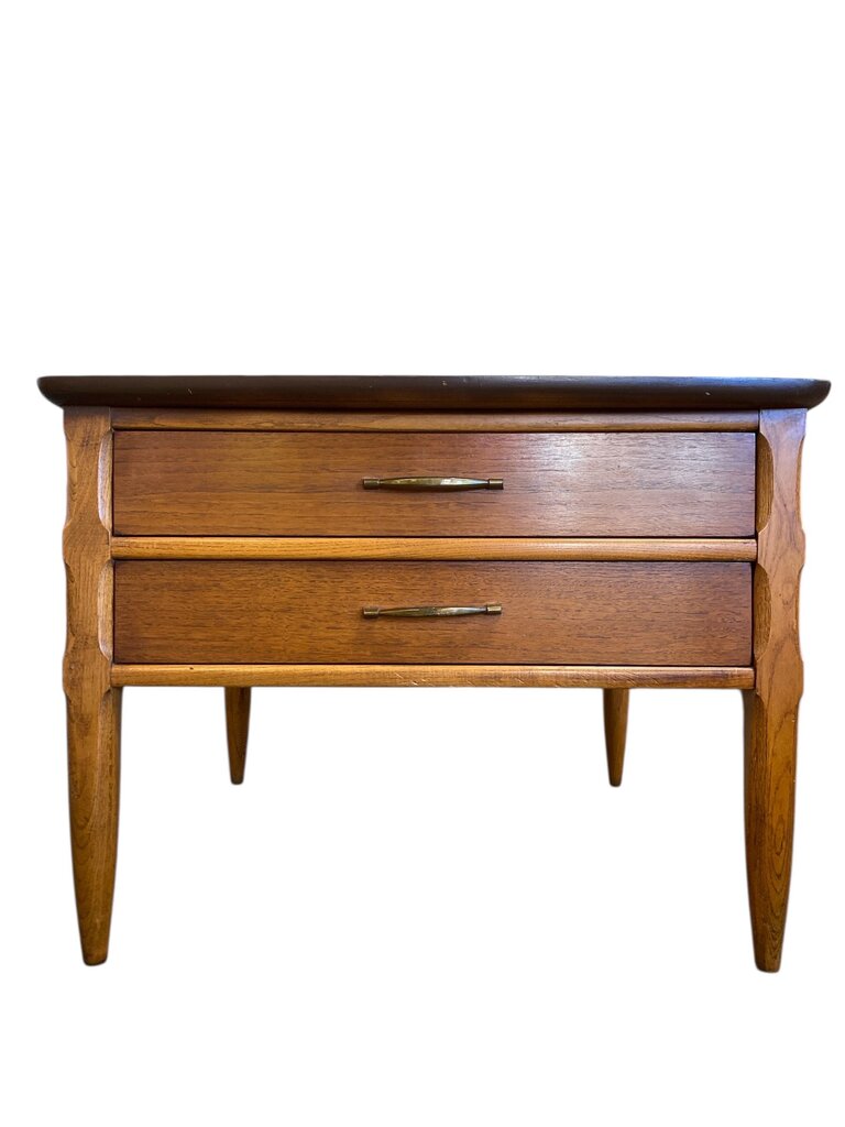 Lane Walnut Mid Century Table with Burl Insets (companion table also available in store)