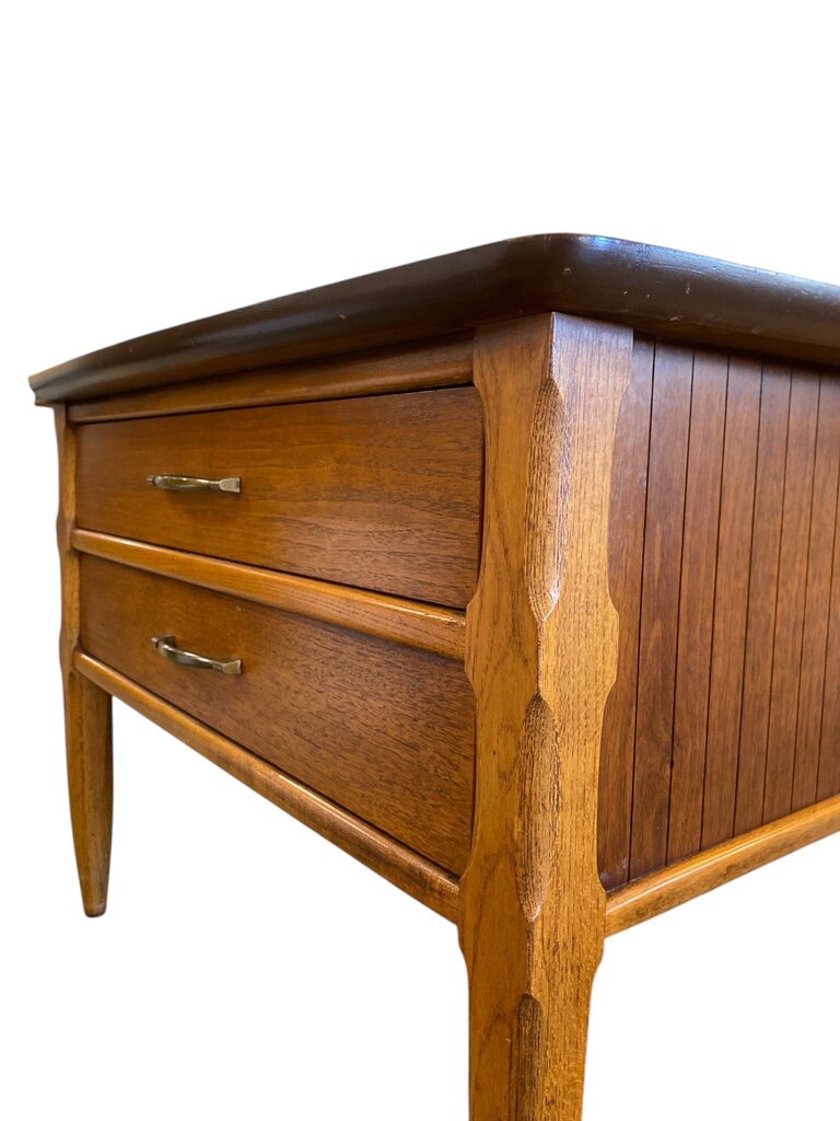 Lane Walnut Mid Century Table with Burl Insets (companion table also available in store)