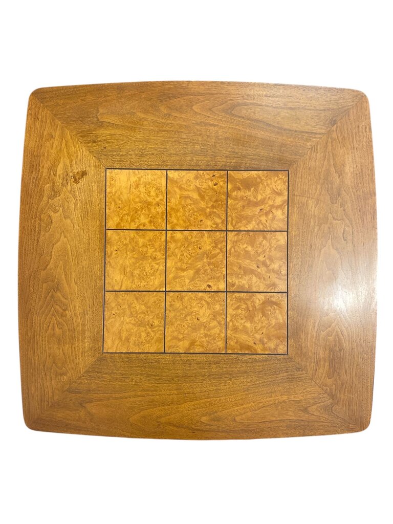 Lane Walnut Mid Century Table with Burl Insets (companion table also available in store)