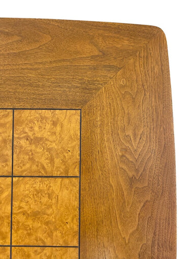 Lane Walnut Mid Century Table with Burl Insets (companion table also available in store)