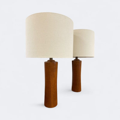 Danish Modern Pair of Solid Teak Lamps (Set of 2)