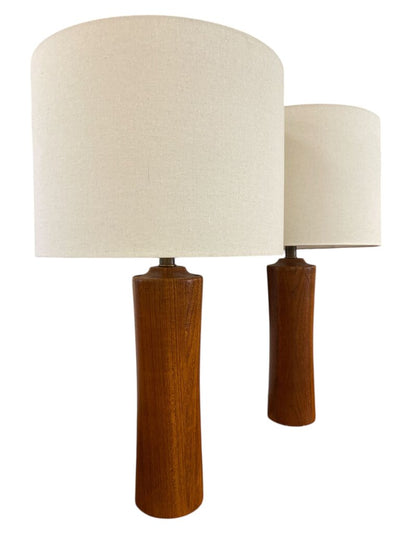 Danish Modern Pair of Solid Teak Lamps (Set of 2)