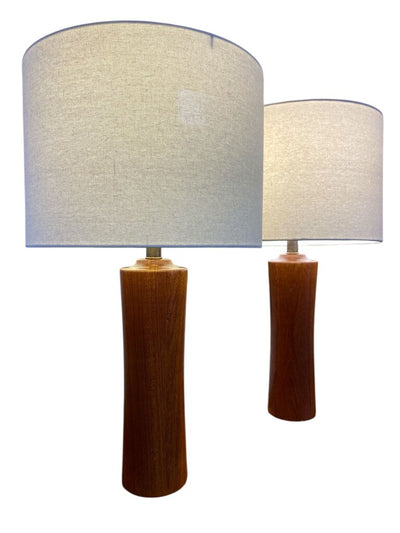 Danish Modern Pair of Solid Teak Lamps (Set of 2)