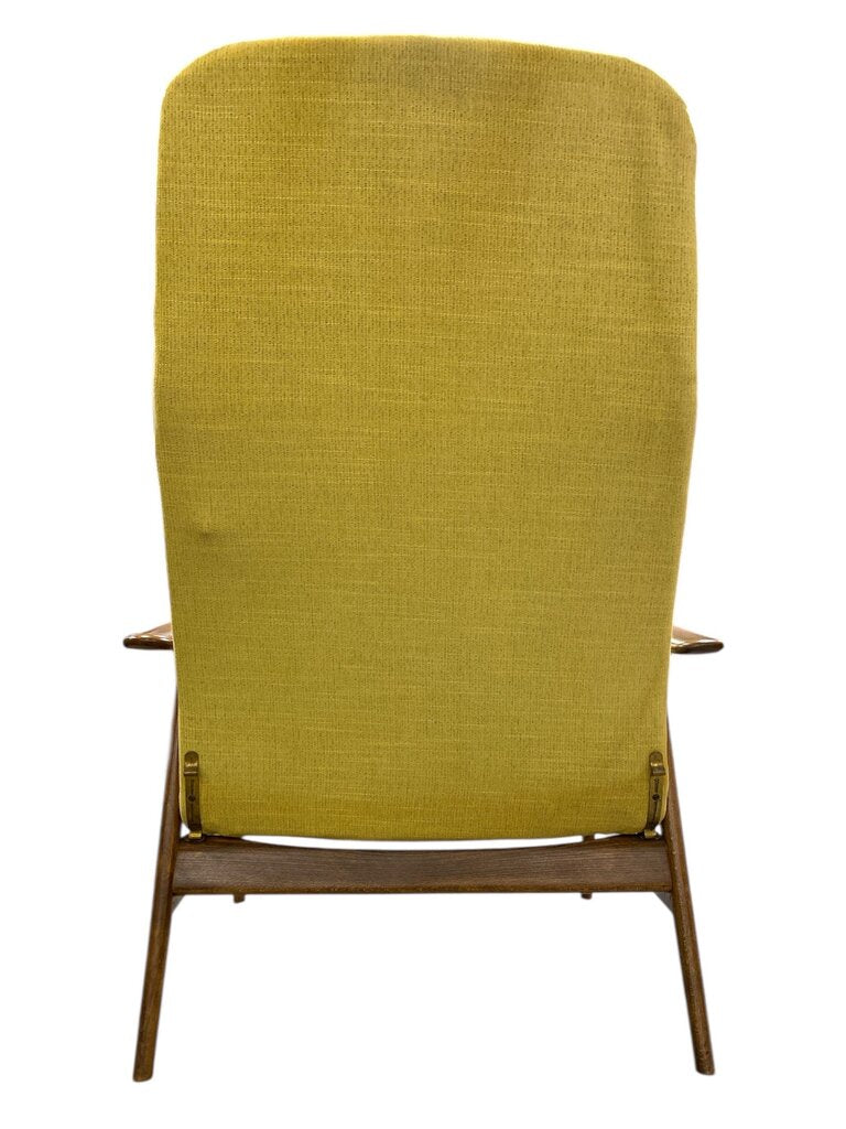 Vintage Alf Svenson Dux Lounge Chair and Footstool in Yellow