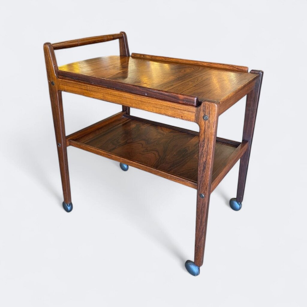 Mid Century Rosewood Serving Cart Circa 1960