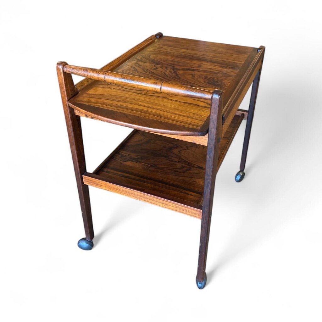 Mid Century Rosewood Serving Cart Circa 1960