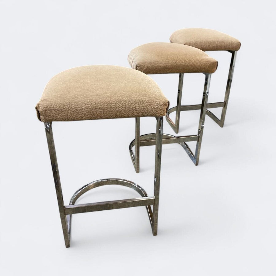 Mid Century Set of 3 Cantilevered Counter Stools