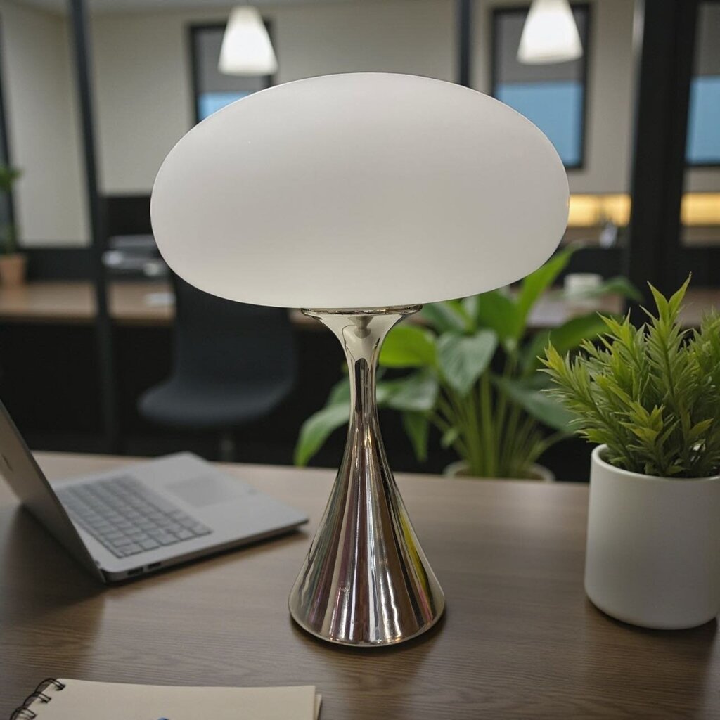 Mid Century Laurel Mushroom Lamp in Chrome