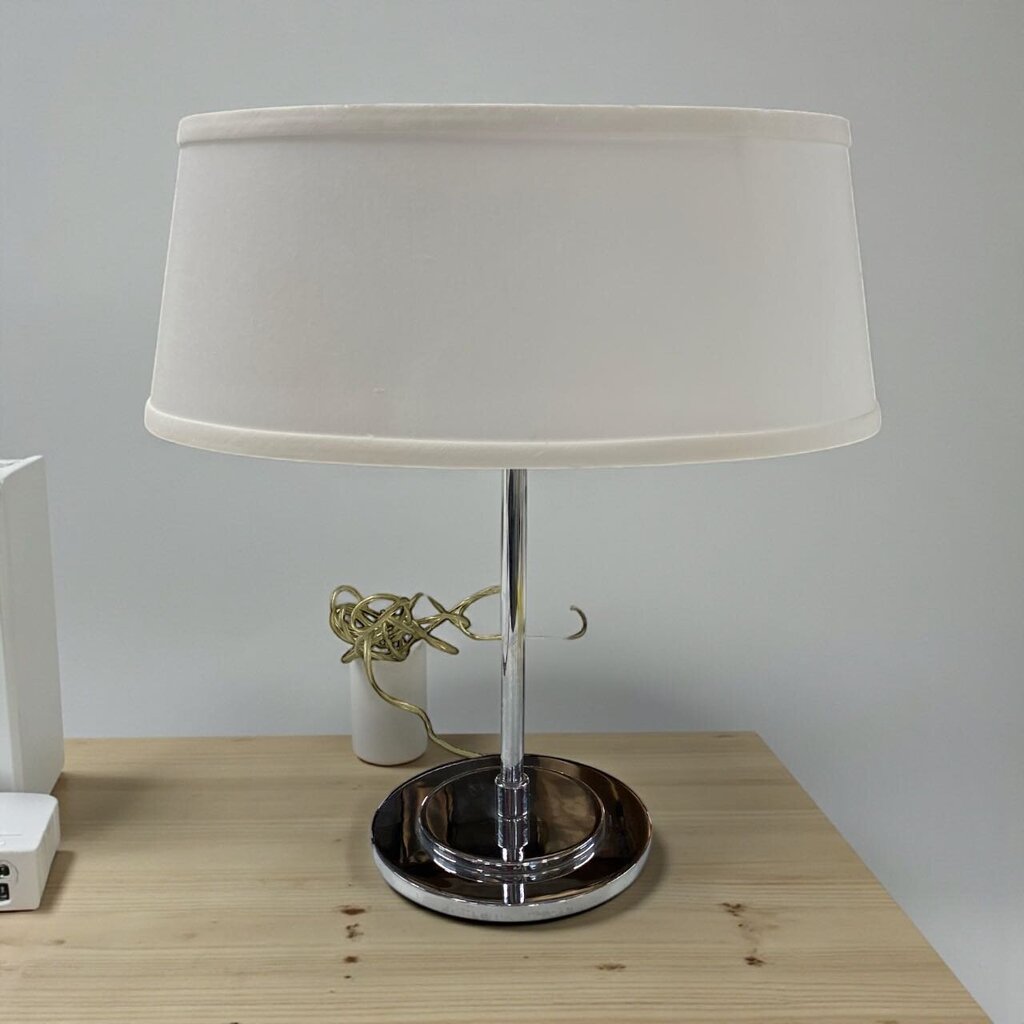 Mid Century Modern Heavy Chrome Table Lamp