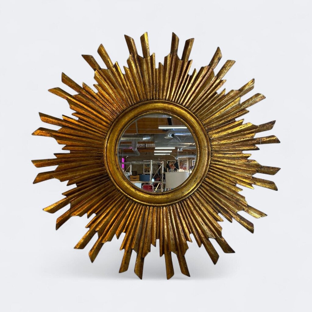 Hollywood Regency Gilt Starburst Mirror