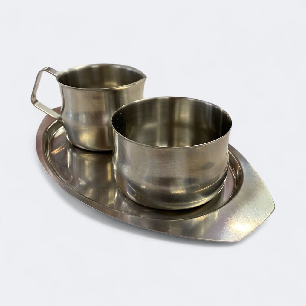 Danish Modern Stainless Steel Cream and Sugar