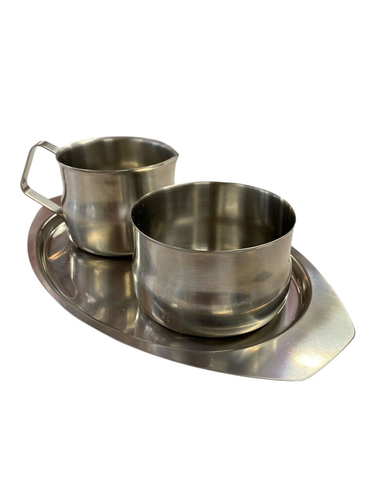 Danish Modern Stainless Steel Cream and Sugar