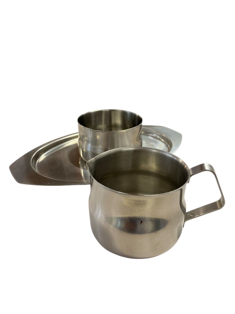 Danish Modern Stainless Steel Cream and Sugar