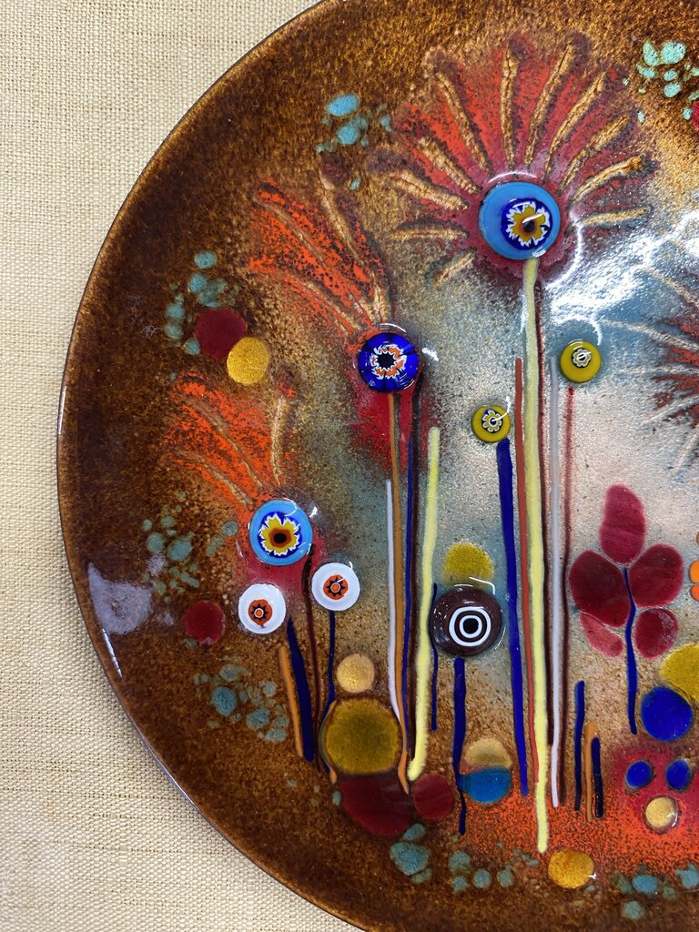 Danish Modern Mid Century Enamel over Copper Artwork