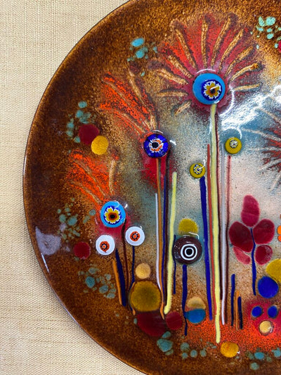 Danish Modern Mid Century Enamel over Copper Artwork