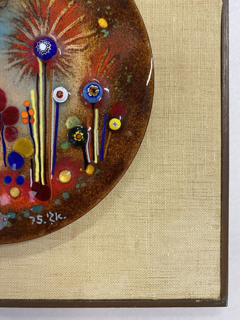 Danish Modern Mid Century Enamel over Copper Artwork