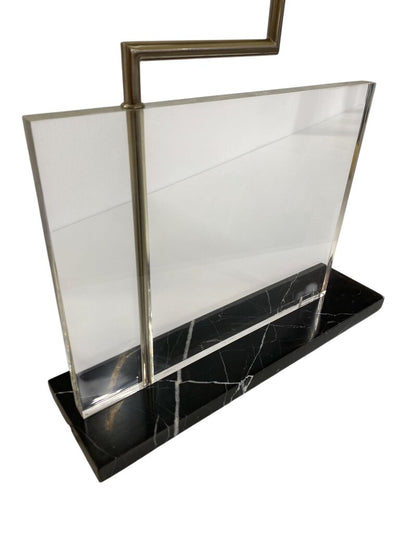 PAIR Monumental Bauhaus Moderne Style Lucite and Marble Lamps (Set of 2)