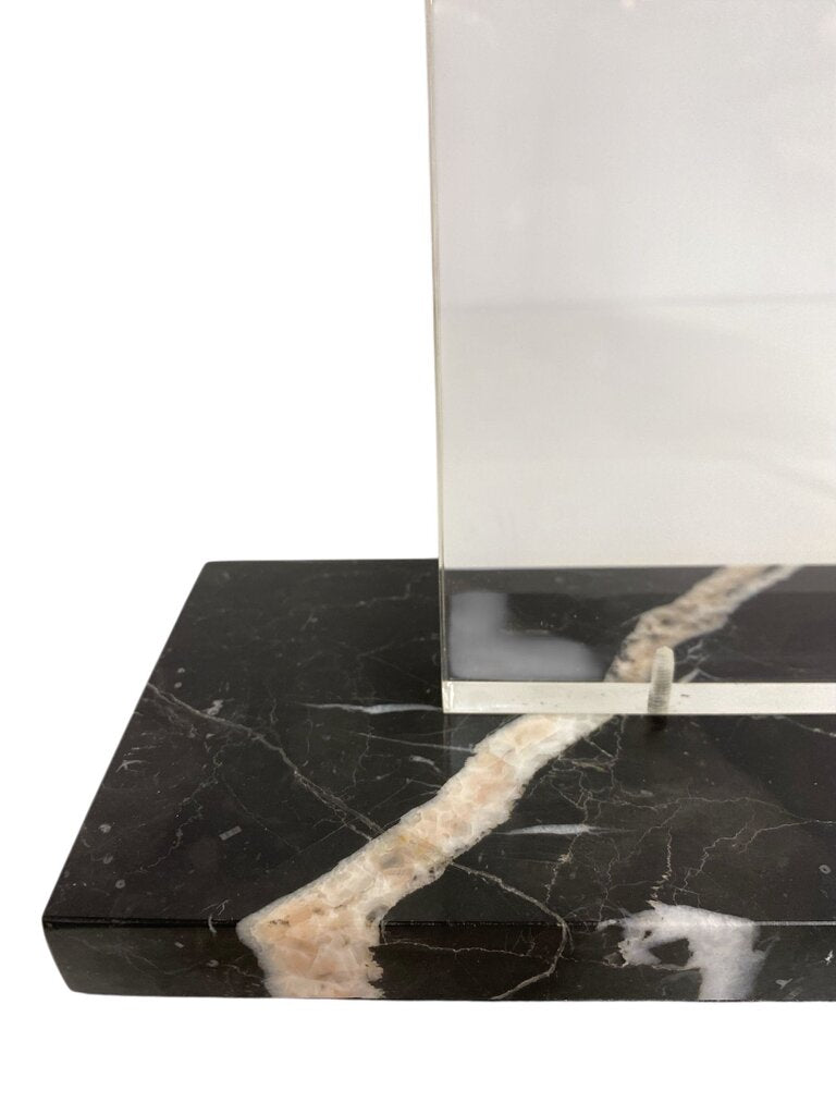 PAIR Monumental Bauhaus Moderne Style Lucite and Marble Lamps (Set of 2)