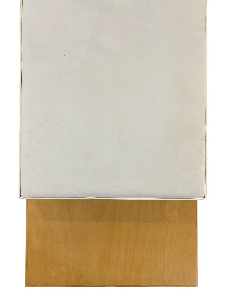 Mid Century Planner Group Iron and Maple Bench with Original Cushion