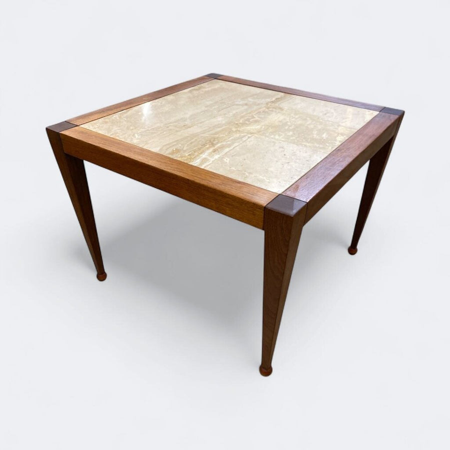 Mid Century Travertine Side Table