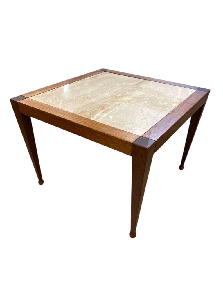 Mid Century Travertine Side Table