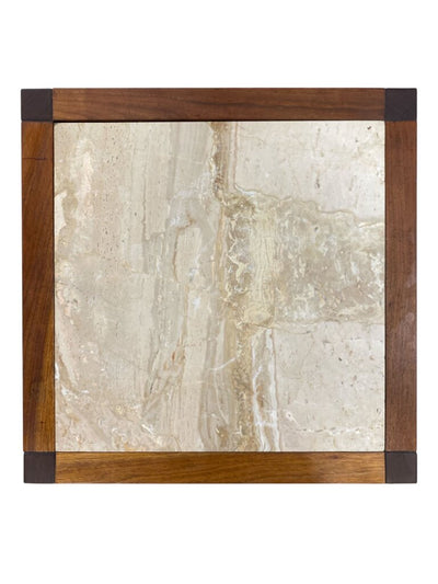 Mid Century Travertine Side Table