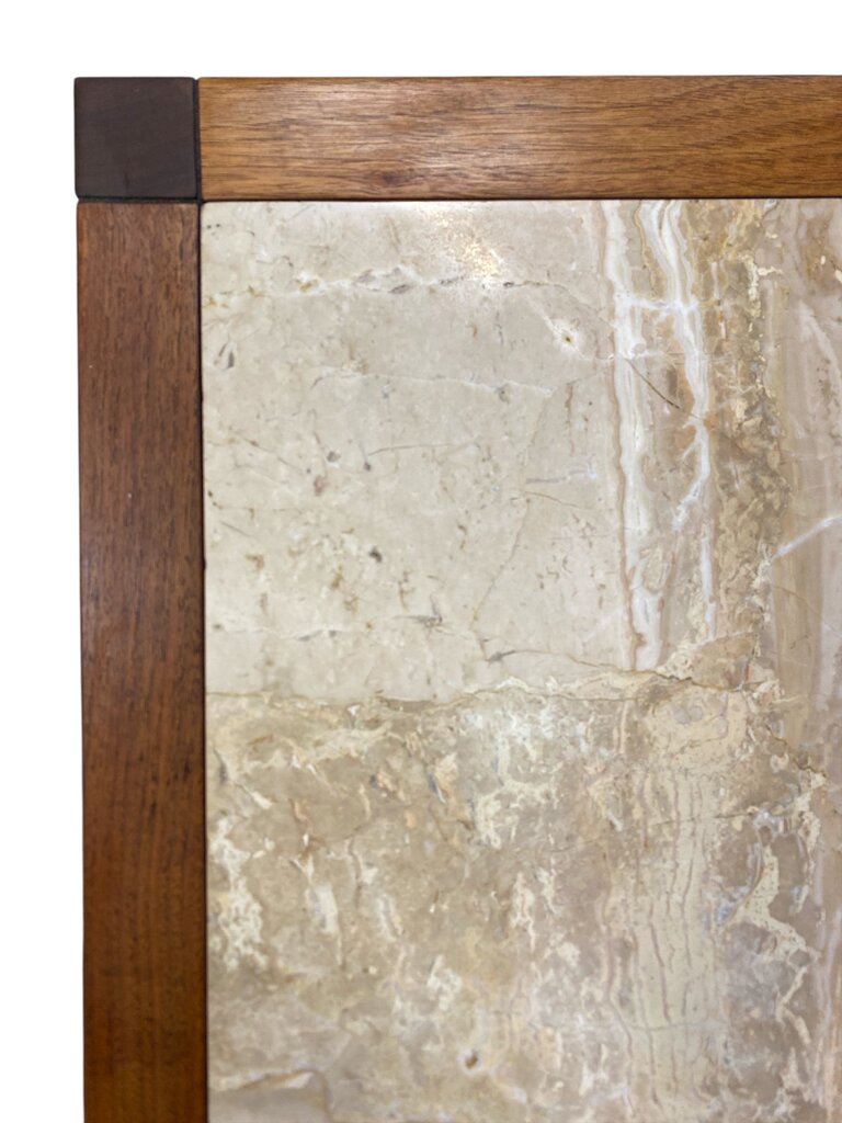 Mid Century Travertine Side Table