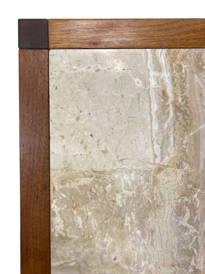 Mid Century Travertine Side Table