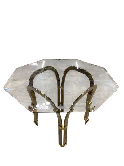 Chromcraft Brass & Glass Dining Table w/4 Swivel Chairs (Set of 5)