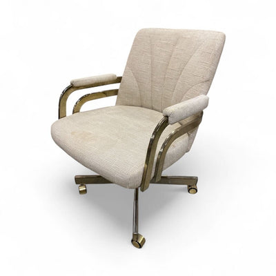 Chromcraft Brass & Glass Dining Table w/4 Swivel Chairs (Set of 5)