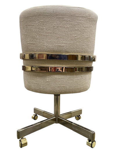 Chromcraft Brass & Glass Dining Table w/4 Swivel Chairs (Set of 5)