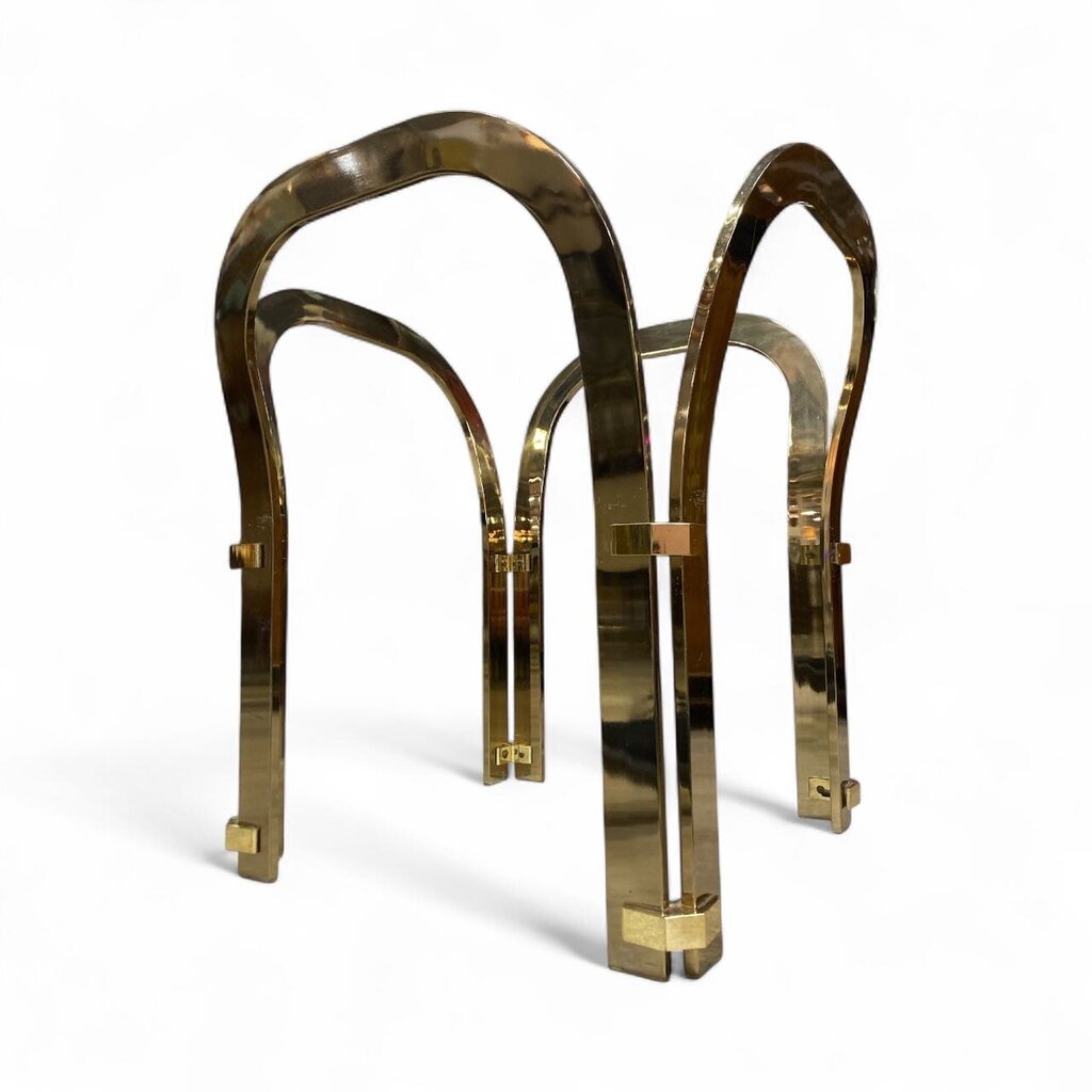 Chromcraft Brass & Glass Dining Table w/4 Swivel Chairs (Set of 5)