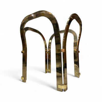 Chromcraft Brass & Glass Dining Table w/4 Swivel Chairs (Set of 5)