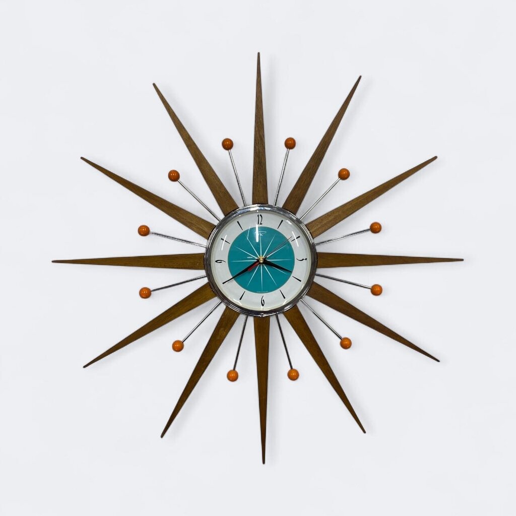 David Breese Mid Century Starburst Wall Clock