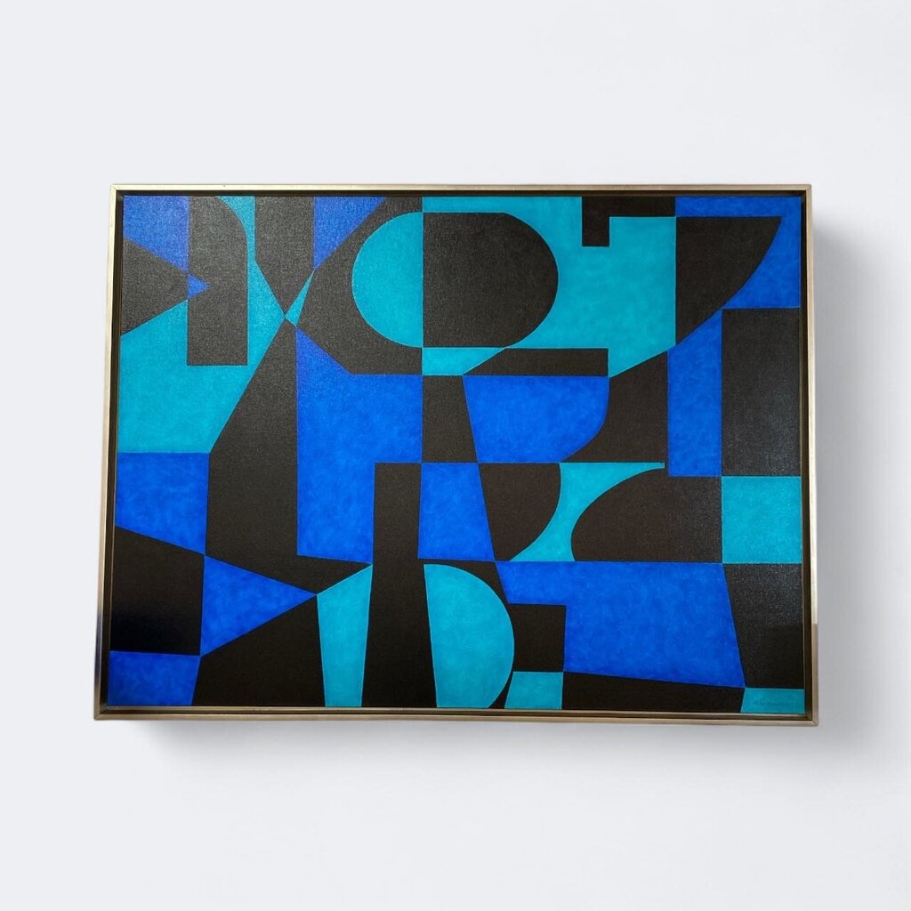 Fabulous Abstract by Palm Springs Local Artist ike Humphrey "2 Blues" 2019