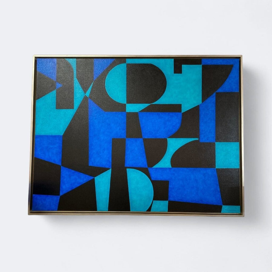 Fabulous Abstract by Palm Springs Local Artist ike Humphrey "2 Blues" 2019