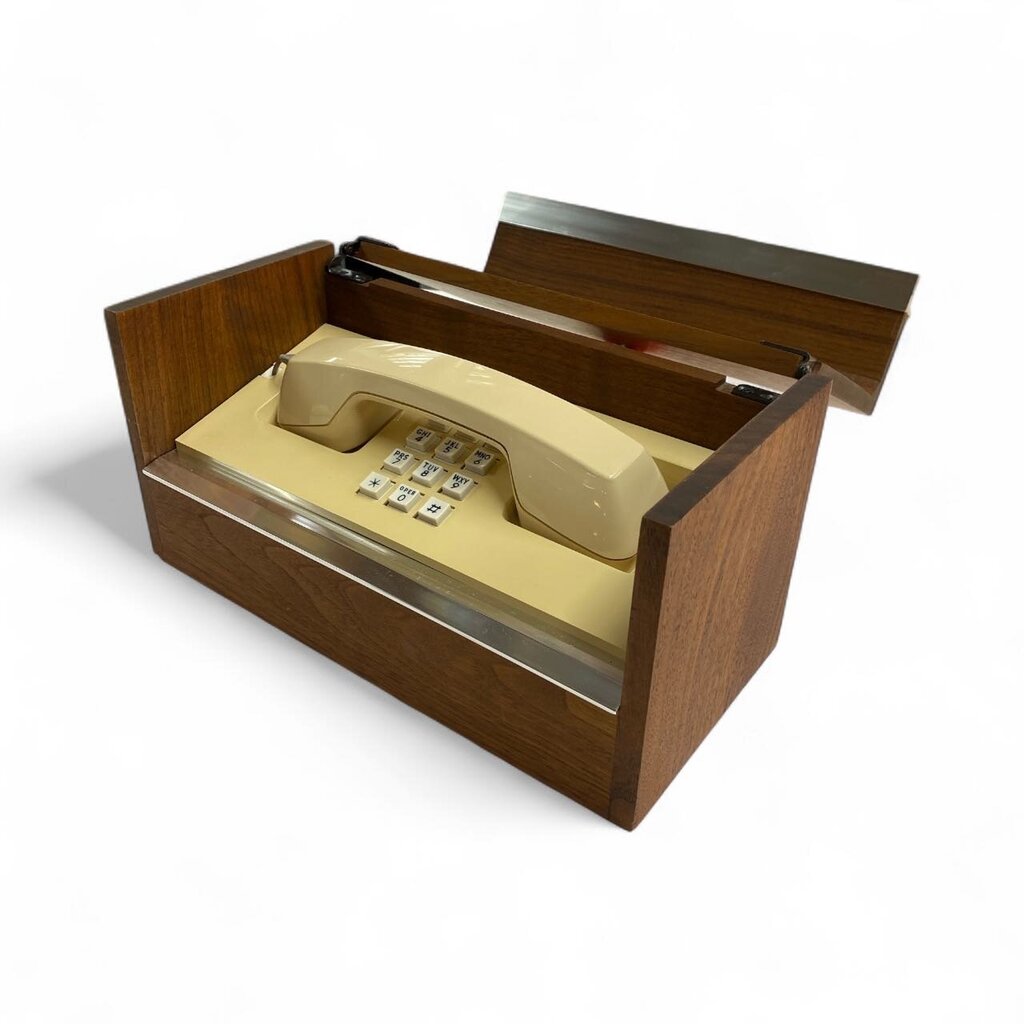 Mid Century Cased Telephone in Walnut