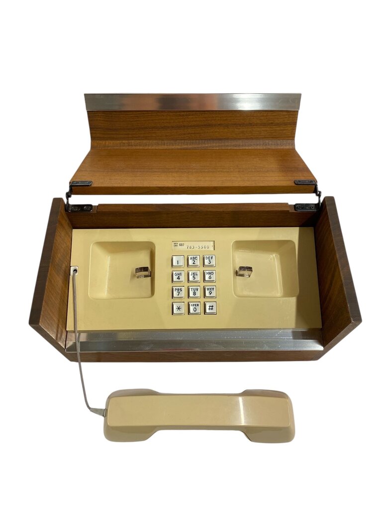 Mid Century Cased Telephone in Walnut