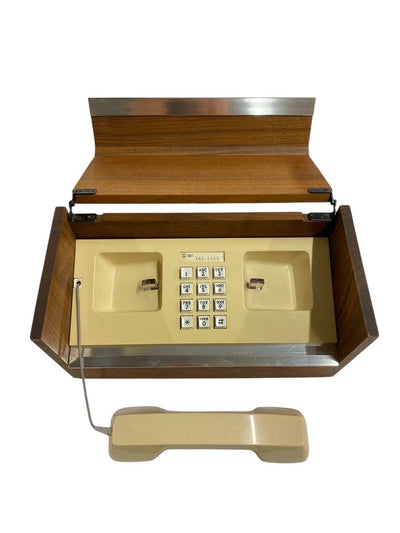 Mid Century Cased Telephone in Walnut