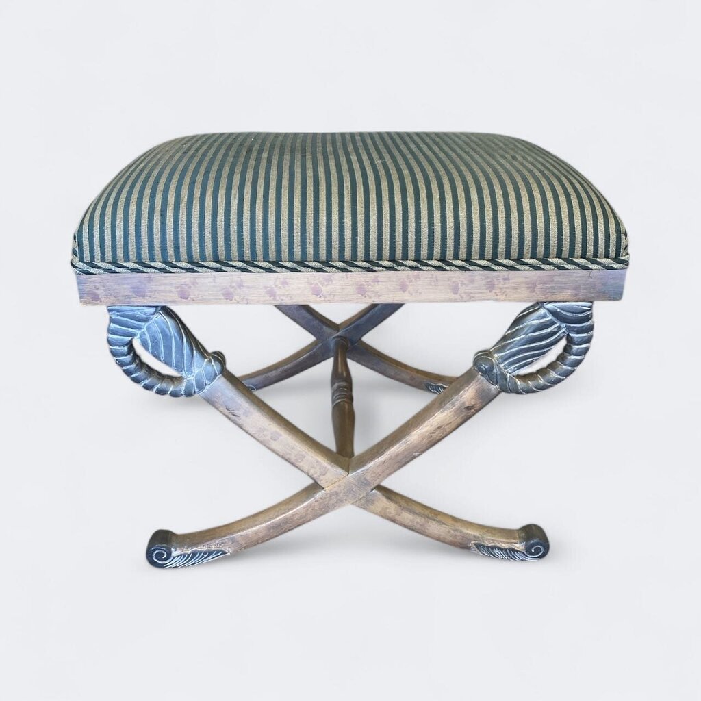 Vintage Crossed Swords Pencil Striped Ottoman