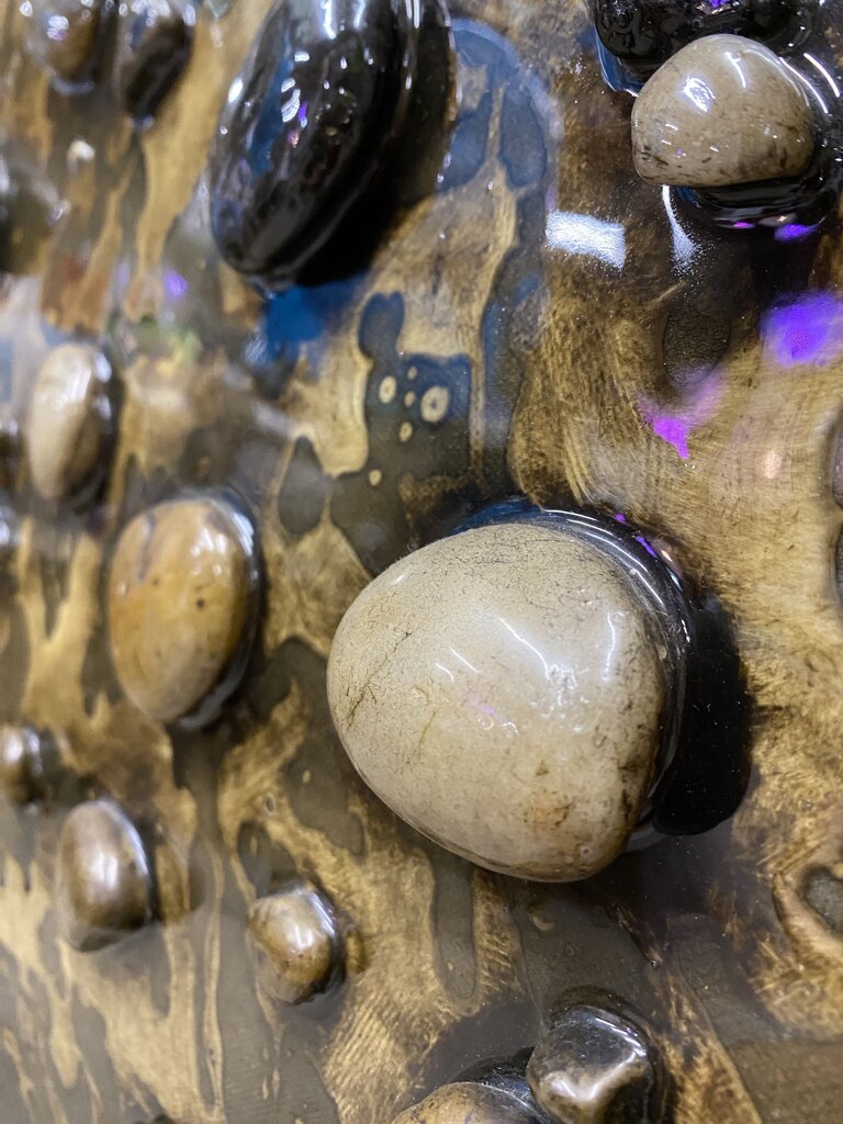 Mid Century Resin & Stone Trees Wall Art