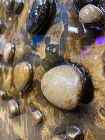 Mid Century Resin & Stone Trees Wall Art