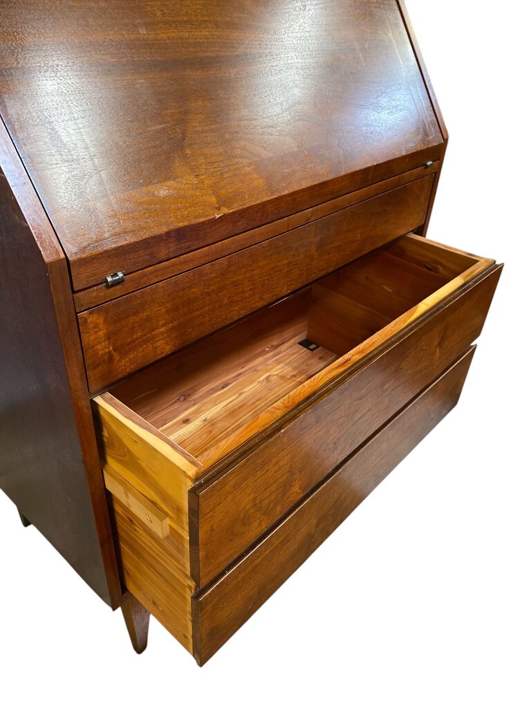 Mid Century Lane Walnut Secretary Desk