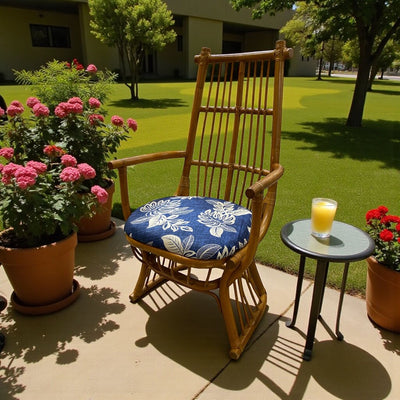 Mid Century Boho Rattan High Back Chairs